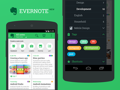 New Evernote for Android adia android androiddesign androiduiux evernote notes poweredbyandroid﻿