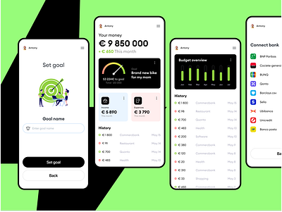 Pesonal finances mobile app app design mobile ui ux