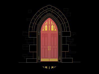 Providence church door illustration vector