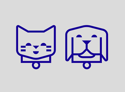 County Pet Adoption Center icons cat dog geometry icons pets simple