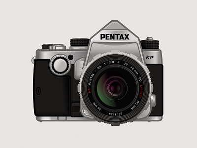 Pentax KP affinity affinitydesigner design icon illustration kp pentax photography ricoh silver vector