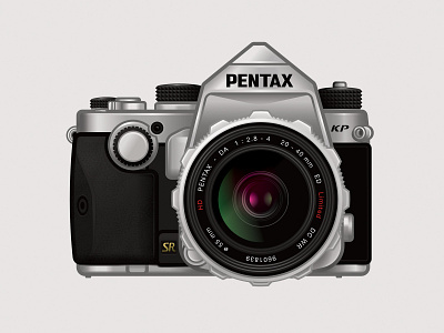 Pentax KP affinity camera illustration pentax photography silver vector