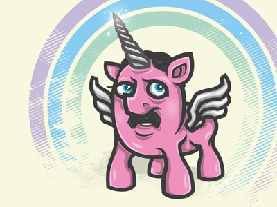 Bearded Pony beard flyer pink pony unicorn wings