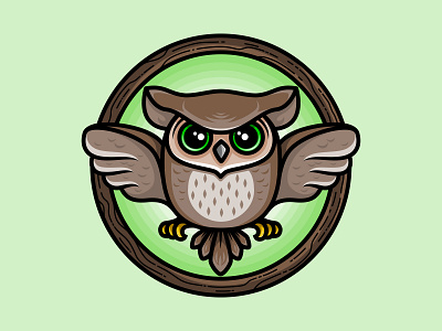 Knowledge affinity berlin bird birdofprey character errortypez green greeneyes icon illustration nocturnal owl sticker vector wisdom