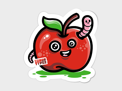 Appleworm affinity apple berlin character design errortypez fruit illustration vector worm