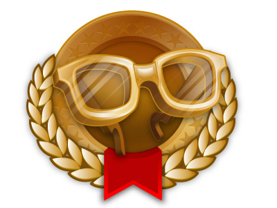 Nerdy Glasses gold icon trophy vector