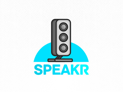 Speakr enddown fun gradient hipster logo music sound speak startup tech