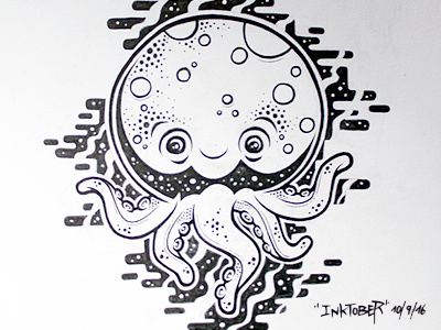 Octopus cute fineliner ink inktober octopus tentacle