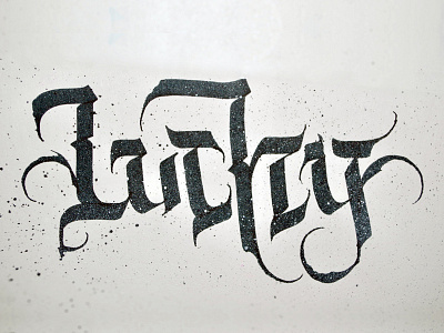 Lucky analog calligraphy callivember hand parallelpen pen spraypaint writing