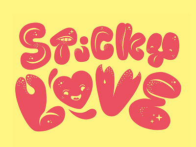 Sticky Love Typo affinity berlin hatch illustration lettering love tongue typography