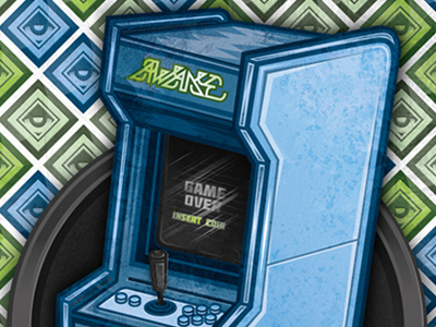 Game Over arcade awake cabinet flyer game wysiwyg