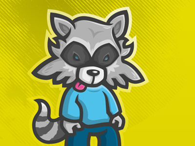 Raccoon character illustration raccoon