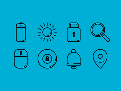 GLYPHS app application battery black blue design glyphs icon icons lock signs sun