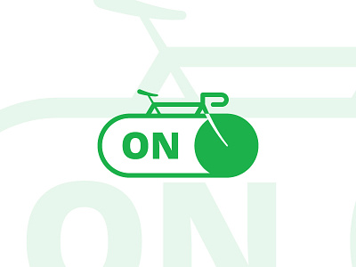 BIKE ON bicycle bike cycle flat logo minimalism push bicycle push bike switch switcher velocipede wheel