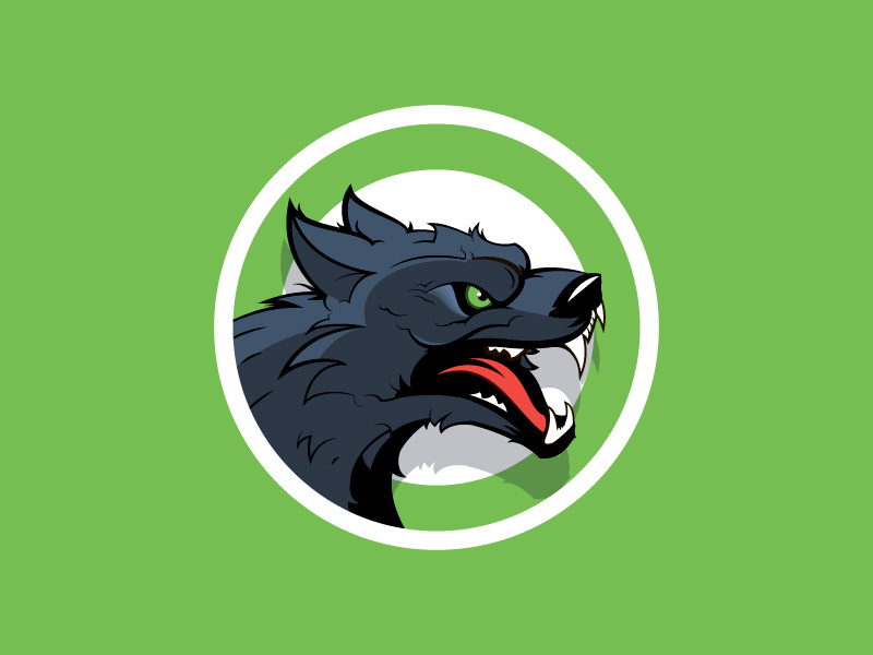 WOLF MASCOT. ILLUSTRATION logotype logo football game sport branding illustration vector icon design wild animal mad angry wolf mascot logos mascot mascot logo