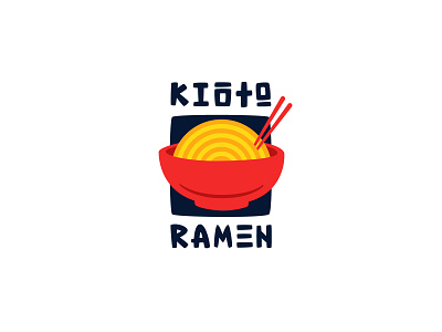 Logo for Kioto Ramen brand brand identity branding design cartoon logo design logotype mascot ramen