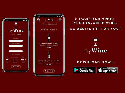 Wine app branding design ui ux web