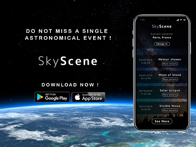 SkyScene App android app branding fictional ios mobile sky space