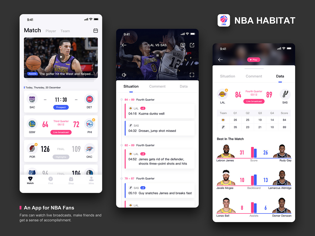 Basketball App designs, themes, templates and downloadable graphic
