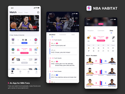 An App for NBA Fans app basketball design nba sports ui ux