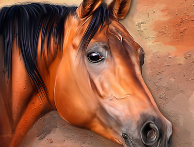 Horsy animal painting cowboy digital art digital painting digital portrait horse horse riding illustration pet portrait painting potrait realism