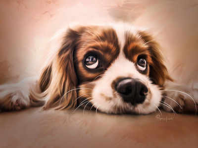 Lovely Brownie animal painting digital art digital painting digital portrait dog illustration pet realism