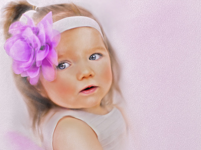 Little Girl in Colors baby digital art digital painting digital portrait girl illustration realism watercolor