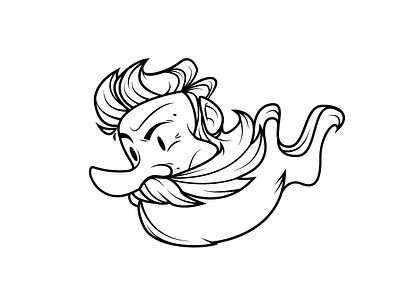 Beardy beard black cartoon hair illustration vector white