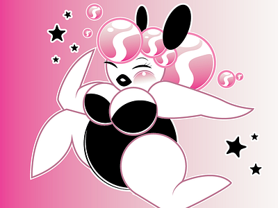 Bubblegum starlight character funny girl illustration illustrator pink stars vector