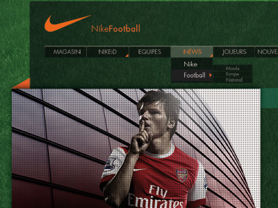 Template Nike Football interface nike template web webdesign