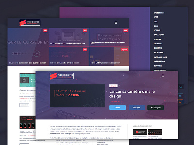 Webdesignweb.fr new version blog flat gradient particle photoshop responsive site ui ux website