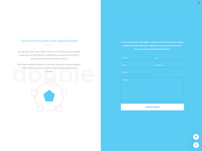 Split screen with Call to action