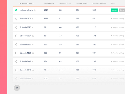 Table Listing app options panel project sketch table tag ui users ux webapp