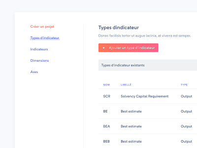 Settings menu & table app gradient panel project sketch steps ui users ux webapp