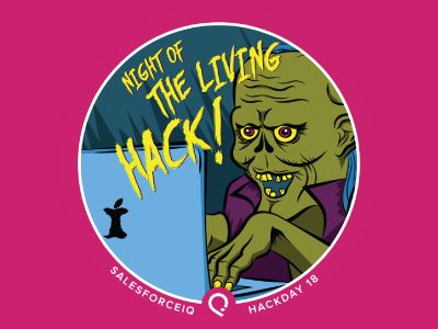 Salesforce Halloween Hackday Stickers hackday illustrater sticker