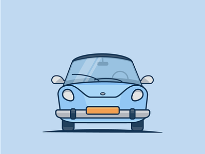 Simple car illustration auto automotive car flat flat design flat design front headlights icon illustration illustrator reflection