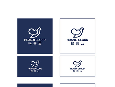 HUANXI CLOUD branding illustration logo