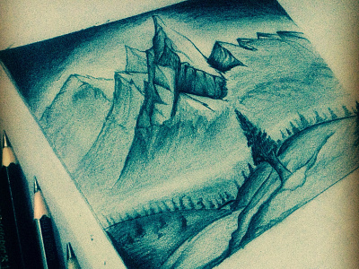 Pencil sketch_Hills art drowning illustrator pencil art pencil drawing sketch tattoo tattoo art web deisgn