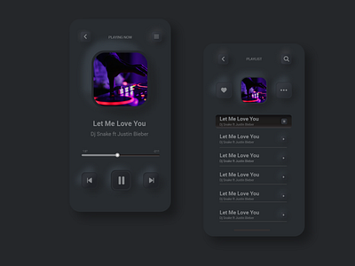 Music Palyer Dark Mode dark app dark mode illustration illustrator mobile music music app music player