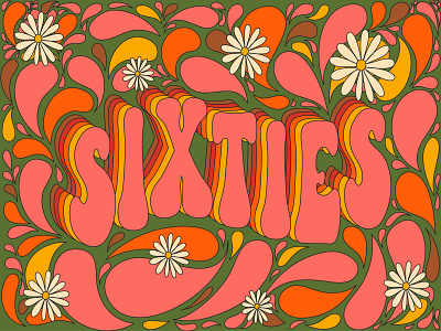 Oh so sixties design illustration love retro sixties vector vector illustration