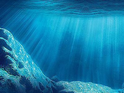 Underwater blue cyan ground light sea water
