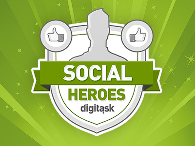 Digitask Social Heroes application button digitask facebook green like media mladykreativec rainbow social user