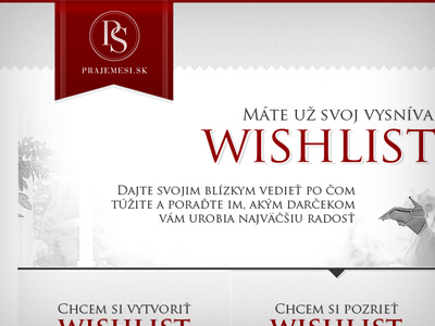 Wishlist clean design grey logo red web wedding