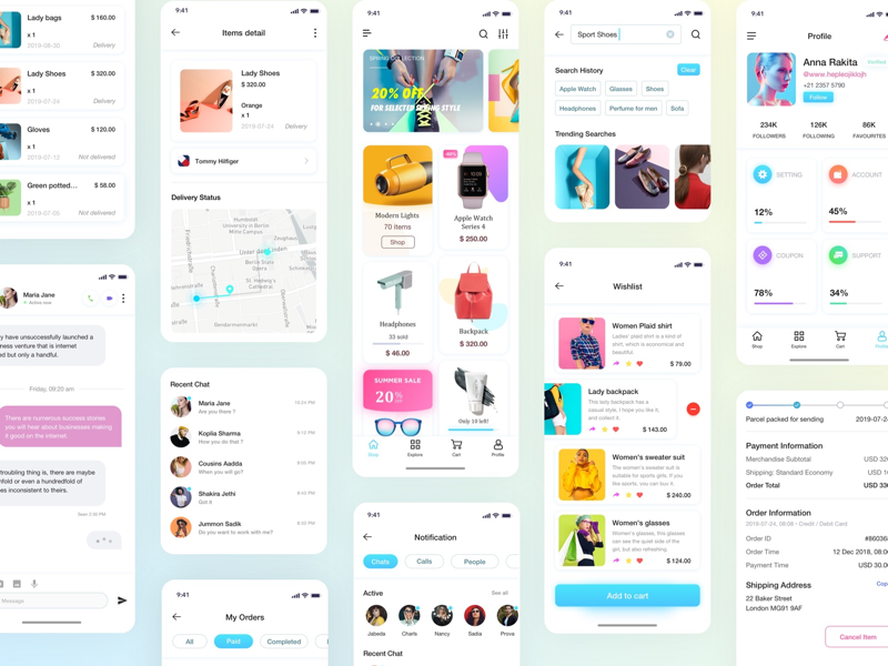 shopping app by Zhenzhen on Dribbble