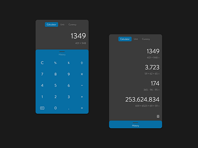 Calculator App android android app app blue dark ui design layout mobile app mobile ui ui ui ux