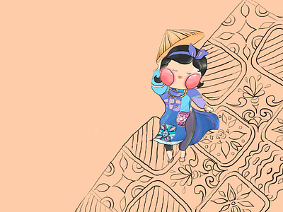 cô Ba Sài Gòn character art cute girl digital painting girl character girl illustration illustration
