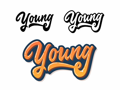 Young cafe design hand drawn hand lettering lettering lettering logo logo logotype type typography vector