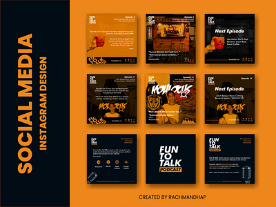 Instagram Post Design for FunToTalk Podcast design graphic design instagram design social media design typography ui