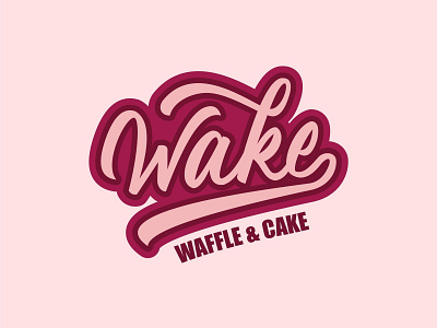 Waffle and Cake branding design hand drawn hand lettering lettering lettering logo logo logotype type typography vector