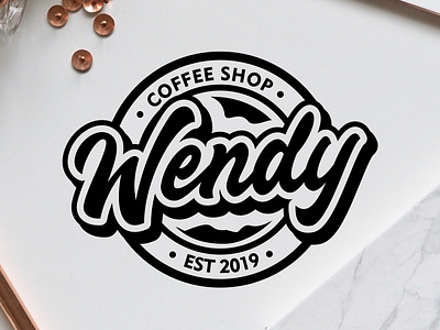 Wendy Coffee Shop branding cafe cafe logo cafe menu coffee coffee logo coffee shop coffee shop logo creative design hand drawn hand lettering lettering lettering logo logo logotype minimal type typography vector